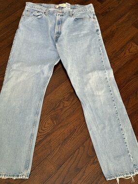 Levi's Light Blue Men's Straight Jeans 505, 100% cotton, size 38X34